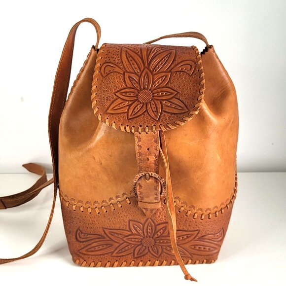 New Handmade Tooled Leather Bag Purse I Boho Western Style - Picture 1 of 10
